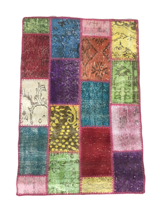 El Dokuma Patchwork Halı - 80x120 cm