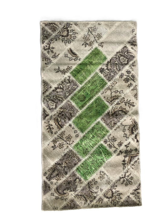 El Dokuma Patchwork Halı - 90x370 cm