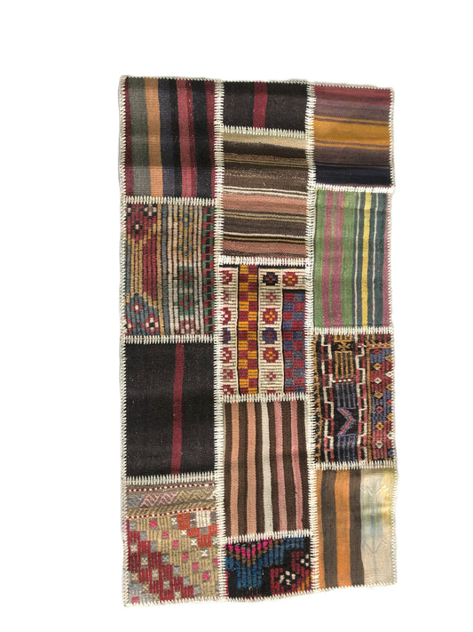 El Dokuma Patchwork Halı - 80x150 cm